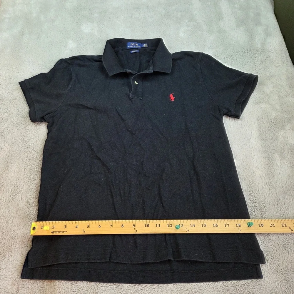 Polo Ralph Lauren Polo Mens L Classic Fit Short Sleeve Pique Pony Logo Black
